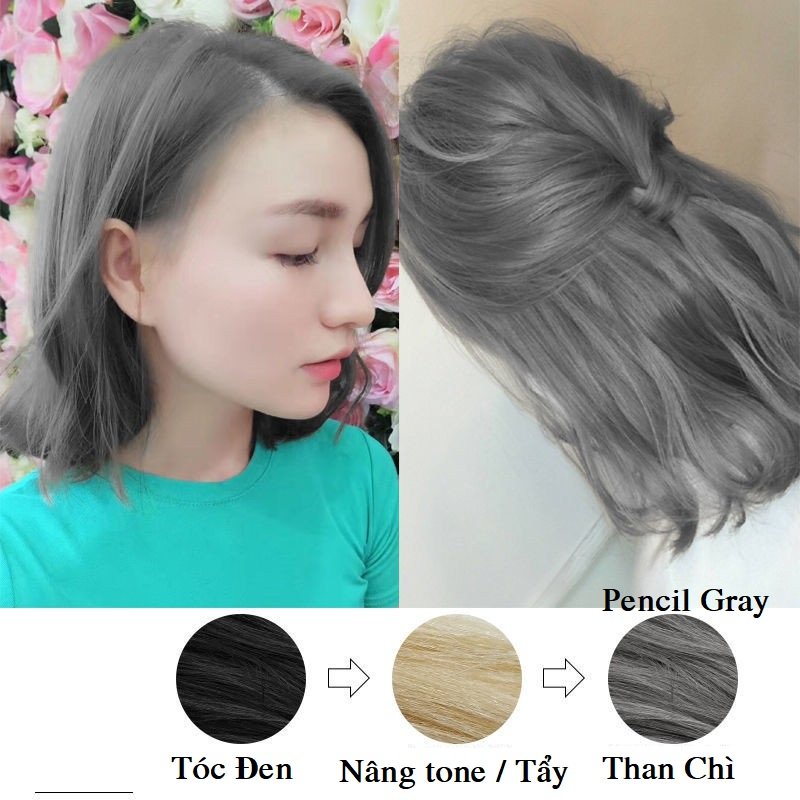 Thuốc Nhuộm Tóc Collagen Màu Than Chì Pencil Gray 4/11 Color