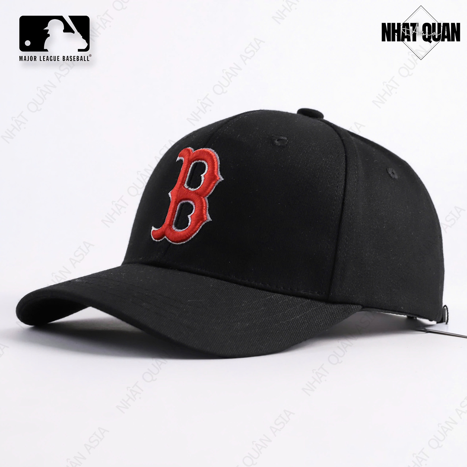 Mũ nón lưỡi trai MLB B Boston Red Sox kaki form cứng logo đỏ thêu nổi - Nhật Quân Asia nhatquanasia