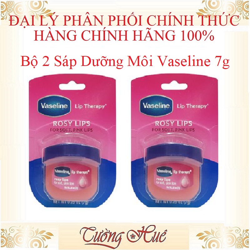 Bộ 2 Sáp Dưỡng Môi Vaseline Rosy Lip Therapy - 7G X2