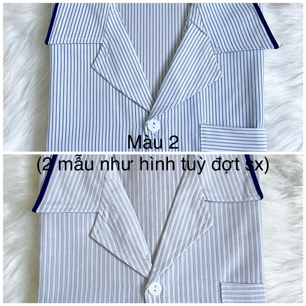 Đồ Bộ Nam Pijama dài tay Cao Cấp Thích Hợp Với Nam Trung Niên Chất Liệu Vải Cotton Thoáng Mát