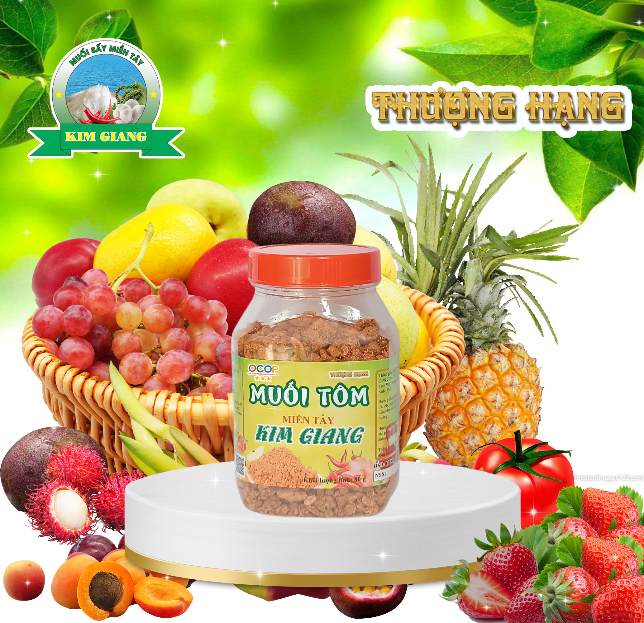 Muối Tôm Miền Tây Kim Giang 80 g - Thượng Hạng OCOP 3 sao