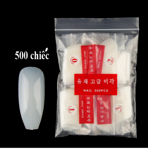 Túi Móng Úp Tay 500 Chiếc Màu Trắng Tự Nhiên Chăm Sóc Trang Trí Móng Làm Nail Theo Phong Cách Hàn Quốc Hnnail