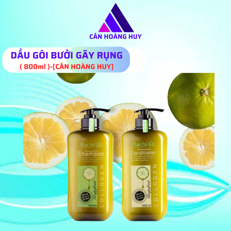 Combo Cặp Dầu Gội Và Dầu Xã Bưởi HACHI Dành Cho Tóc Gãy Rụng 800ml (1 cặp )