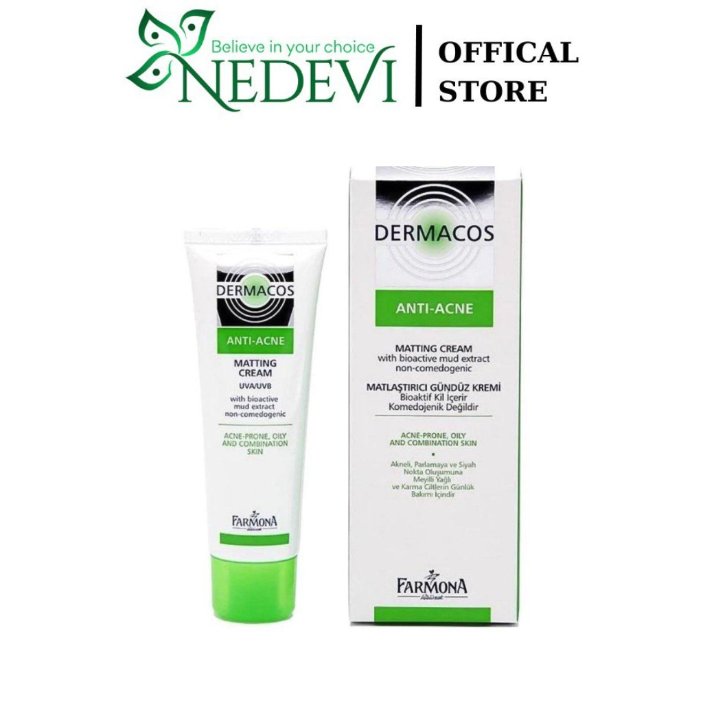 Dermacos Kem Dưỡng Giảm Bóng Nhờn Ngừa Mụn Farmona Dermacos Anti Acne Matting Cream 50ml - NÉT ĐẸP V