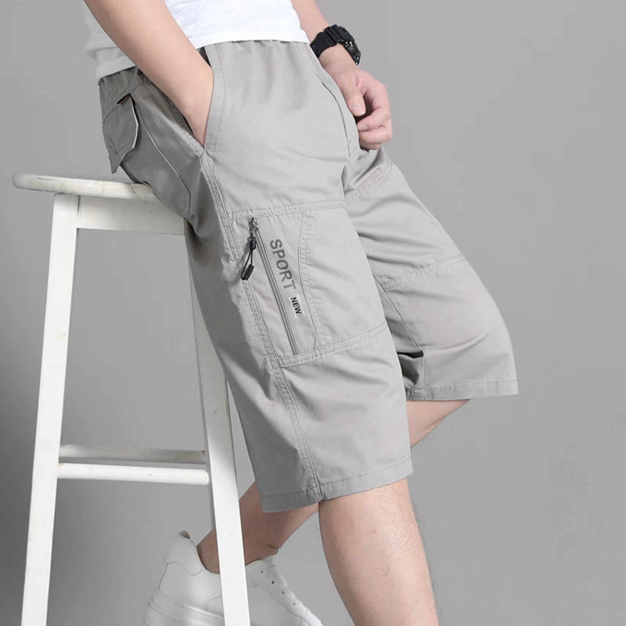 Quần Short Lửng Kaki Nam Vải 100% Cotton Mịn Mát Quần Đùi Sooc Kaki ống đứng Trẻ Trung dáng lửng qua