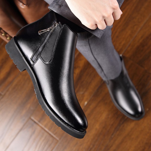 [ FREESHIP ] Giày boot nam Giày Chealsea Boots cổ chun  khóa kéo da nam cao cấp sang trọng và dễ phối đồ