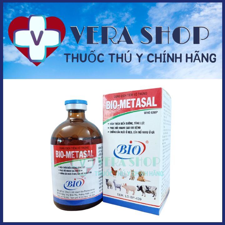 BIO METASAL 100ML - Thuốc giúp tăng lực mau phục hồi sau bệnh cho trâu bò dê cừu chó mèo chống cắn đ