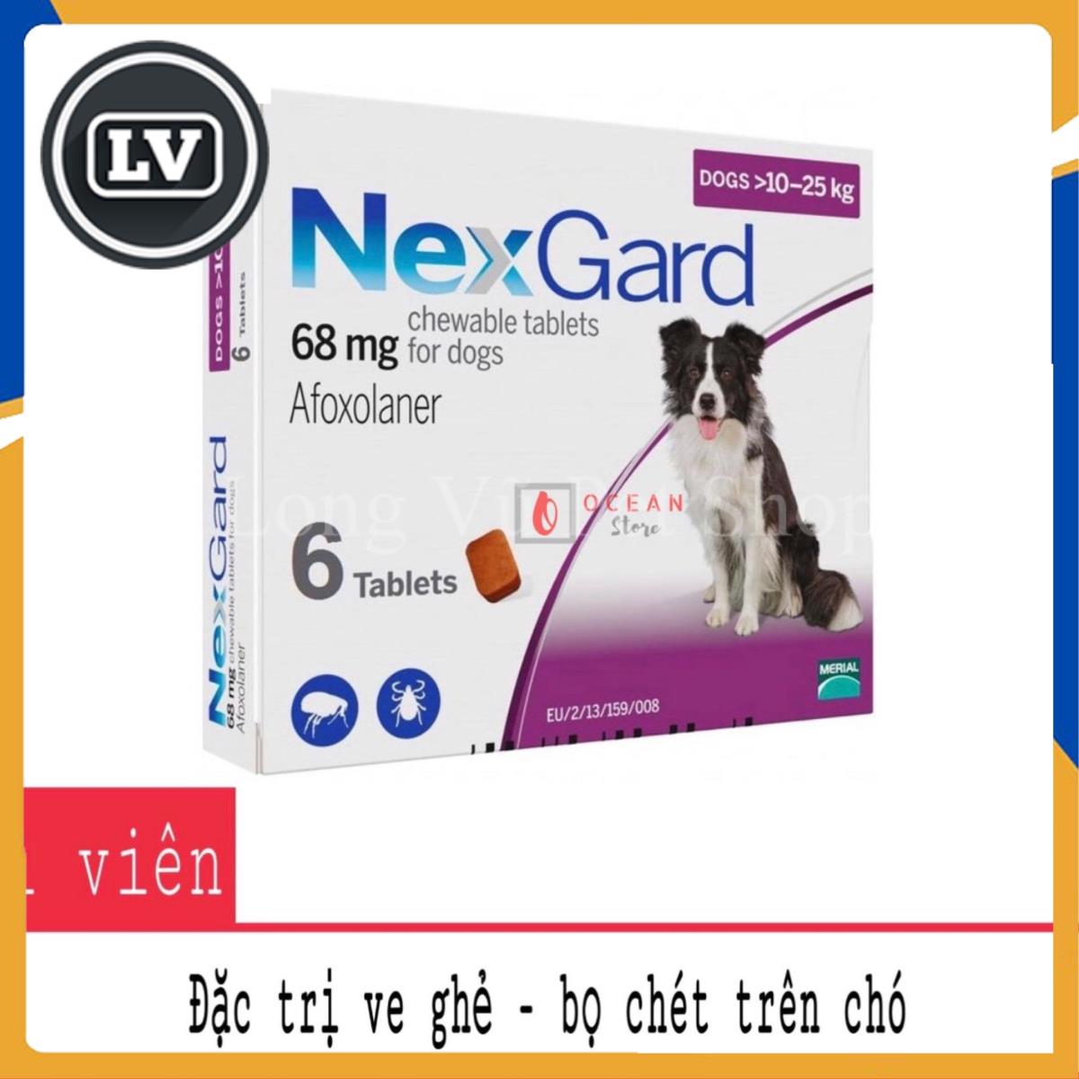 Thuốc diệt ve ghẻ bọ chét trên chó - 1 viên Nexgard cho chó 10-25kg (1 tablet 10-25kg - No Box)