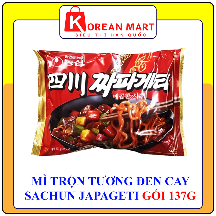 Mì trộn tương đen Chapaghetti cay Sachun Nongshim Hàn quốc gói 137g