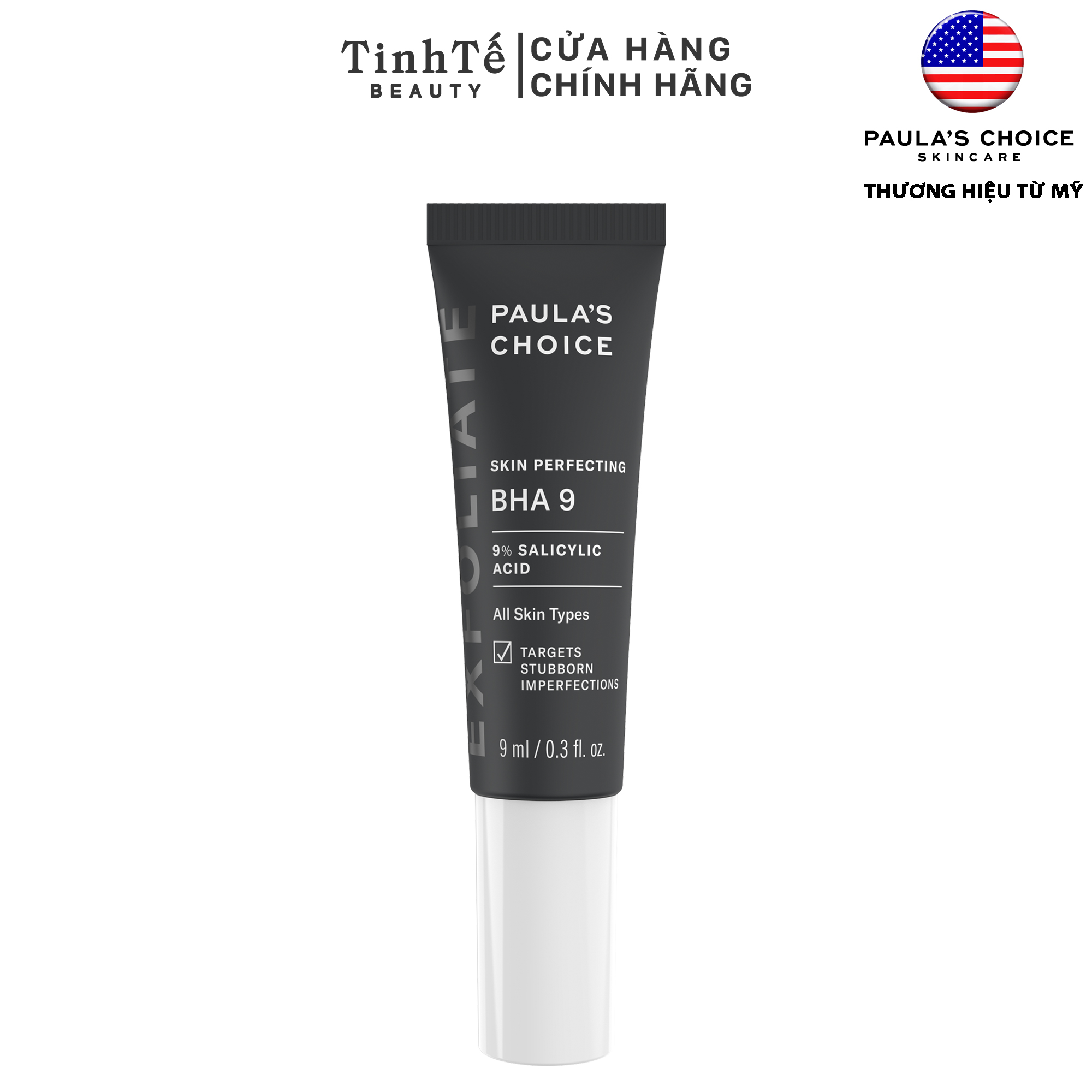 Tinh Chất Giảm Mụn Đầu Đen Cao Cấp 9% Bha Paula’s Choice Resist Bha 9 Treatment (9Ml)