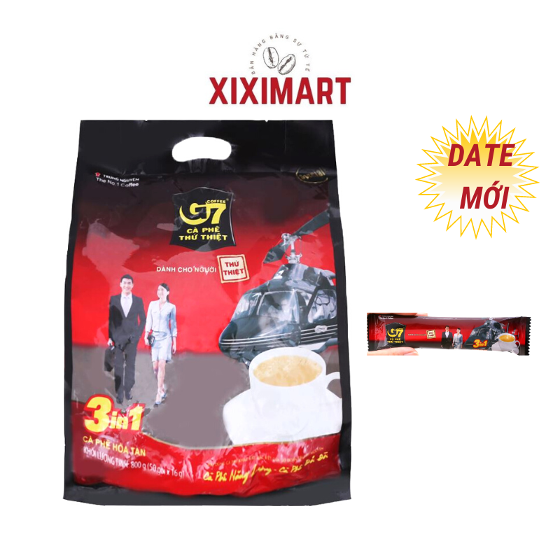 Cà phê sữa G7 bịch 100 gói Trung Nguyên Legend Cafe Hòa Tan 3in1 G7 1600g Thứ Thiệt Xiximart