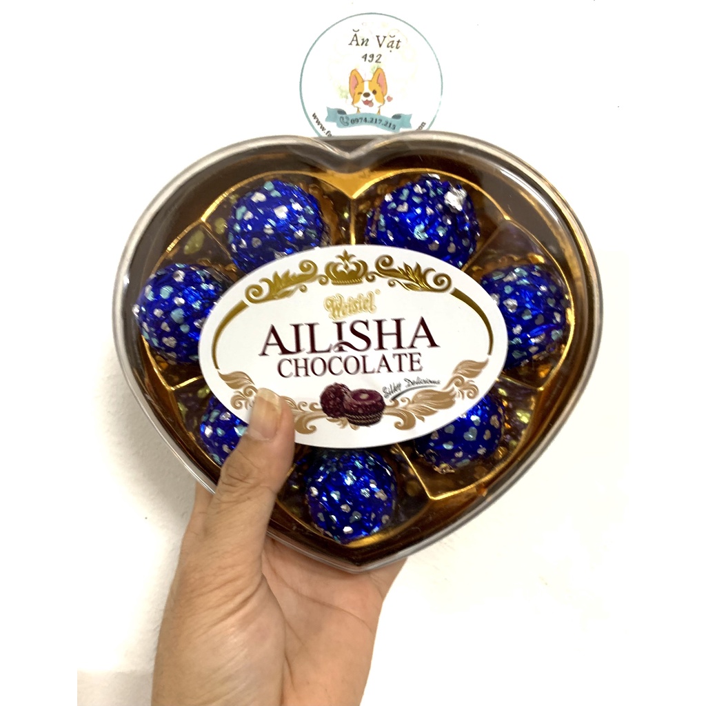 Hộp Chocolate Ailisha Trái Tim Nhân Socola Sữa - Ăn Vặt 492