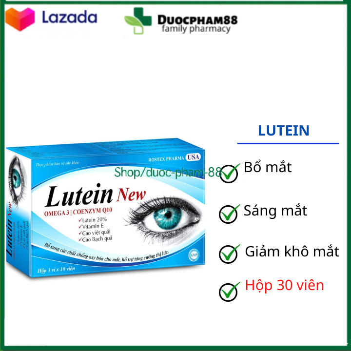 Viên uống bổ mắt Lutein New Omega 3 hỗ trợ tăng cường thị lực - Hộp 30 viên