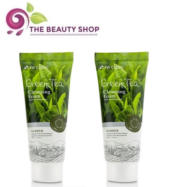 COMBO 2 Sữa Rửa Mặt Chiết Xuất Từ Trà Xanh 3W Clinic Green Tea Foam Cleansing 100ml