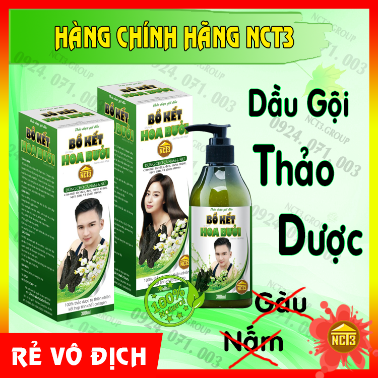 [Freeship + Giảm 5% Khi Mua 2](Rẻ Vô Địch) Dầu Gội Thảo Dược Bồ Kết Hoa Bưởi Công Ty Nct3 (300Ml) Phòng Giảm Nấm Cho Da Đầu Kích Thích Mọc Tóc Cho Người Hói Đầu Phụ Nữ Rụng Tóc Sau Thời Kỳ Sinh Nở