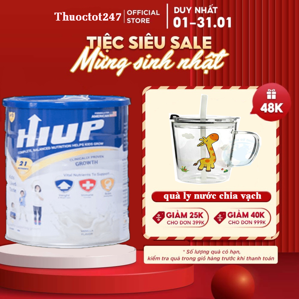 Sữa HIUP tăng chiều cao cho trẻ 2 đến 15 tuổi & Hộp 650g Chính Hãng SỮA BỘT HIUP