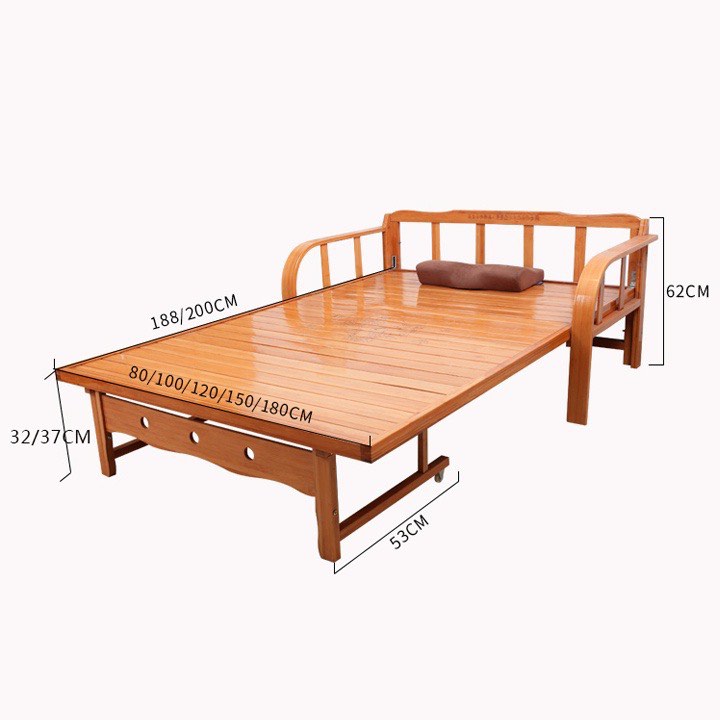 Ghế sofa Giường thông minh gấp gọn gỗ tre ép nhiệt chống mối mọt dễ dàng chuyển đổi thành giường ngủ và ghế ngồi đa năng tiện dụng trang trí  phòng khách phòng ngủ