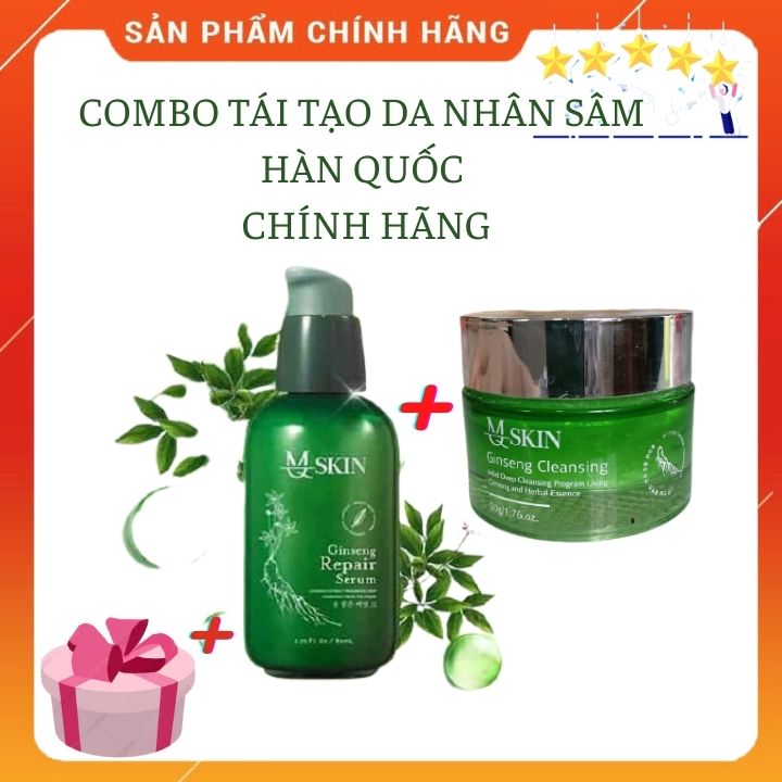 Combo Tái tạo thay da nhân sâm hàn quốc MQ SKIN (chính hãng) tặng 1 hộp body siêu trắng da