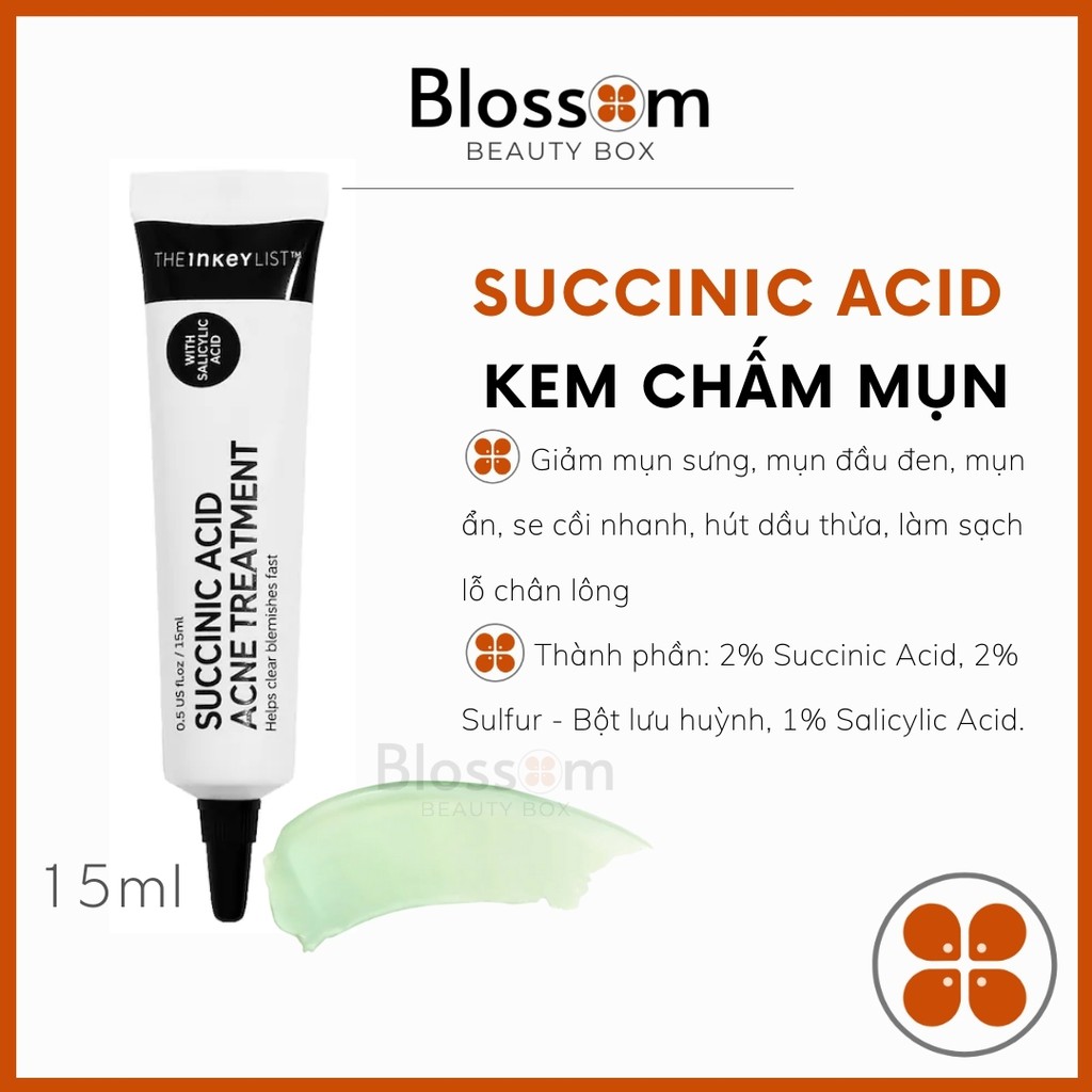 Kem Chấm Mụn SUCCINIC ACID Acne Treatment The Inkey List 15ml