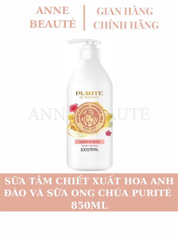 (Kèm Quà Tặng) - Hàng Chính Hãng - Sữa Tắm Purité Dưỡng Ẩm Sữa Ong Chúa & Hoa Anh Đào 850Ml