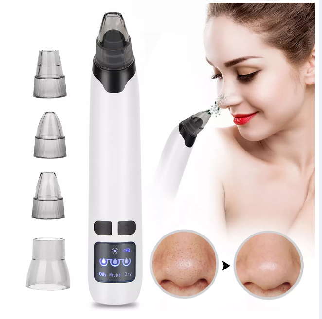 Máy Hút Mụn Đầu Đen Trứng Cá Làm Sạch Da Mặt Sạch Lỗ Chân Lông Có Đầu Massa Nhiệt Sạt Pin