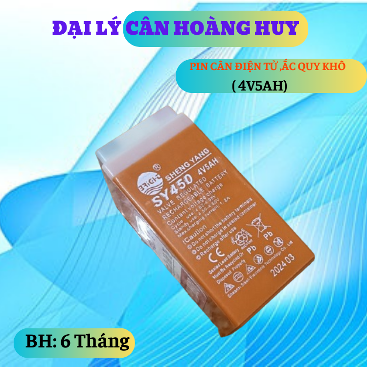 Pin cân 4V5AH loại ắc quy khô dùng cho tất cả các dòng cân Bàn và cân ghế Lưu trữ cực lâu