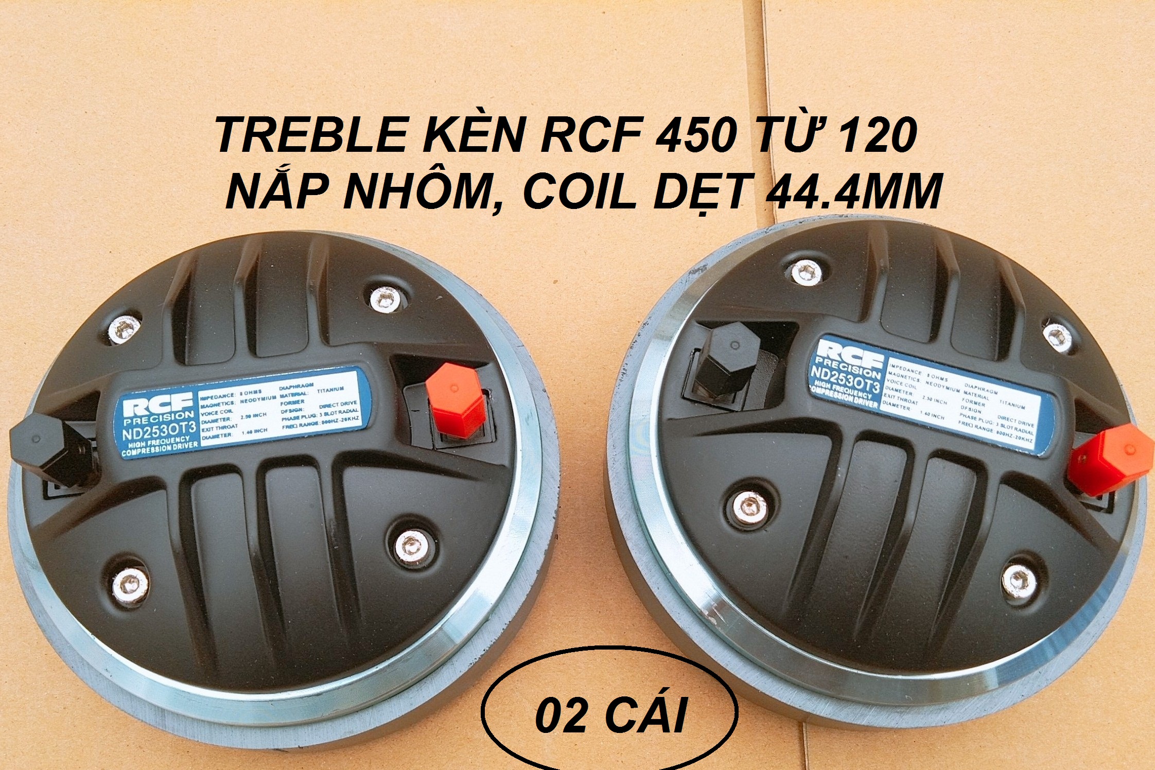 TREBLE KÈN  450 RCF  NĂP NHÔM CÔN DẸT - TREBLE COIL DẸT - GIÁ 02 CHIẾC - LOA TRÉP RỜI