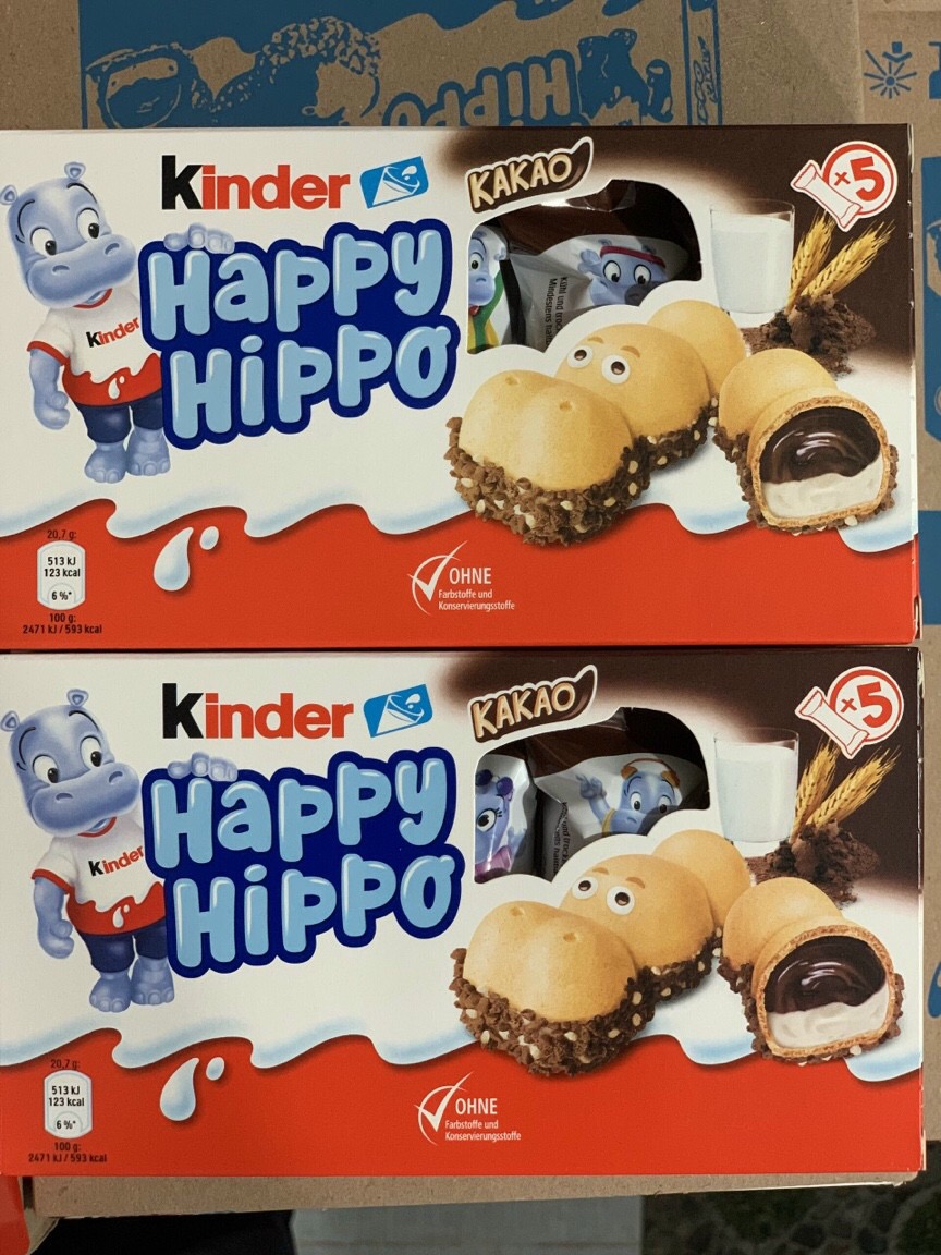 Bánh socola hà mã Kinder Happy Hippo hộp 5 cái