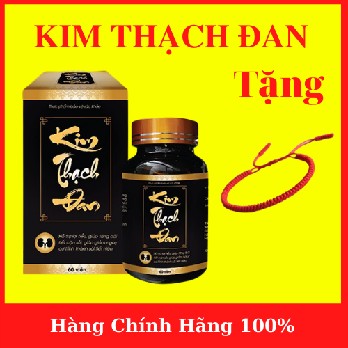 Kim Thạch Đan - Viên Uống Hỗ Trợ Lợi Tiểu Giảm Nguy Cơ Sỏi Tiết Niệu - Hộp 60 Viên - Tặng Vòng Tay Chỉ Đỏ May Mắn - An001