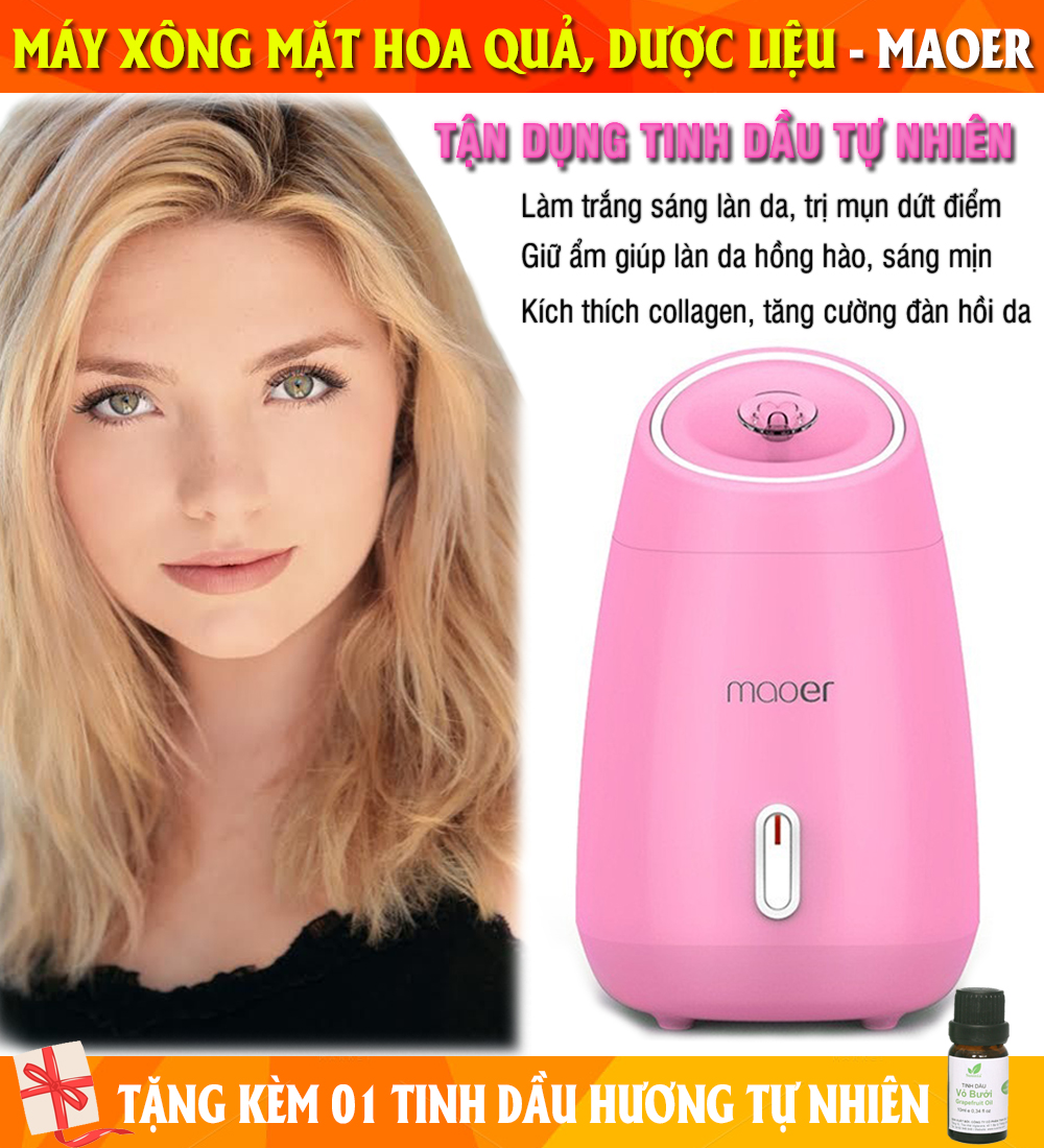 Máy xông hơi mặt hoa quả tươi Maoer sử dụng để xông hơi tại cửa hàng Spa và tại nhà - Xông kèm dược liệu như lá hoa quả giúp tận dụng được tinh dầu tự nhiên - Giúp kích thích tuần hoàn máu và loại bỏ mỡ thừa tích tụ trên da