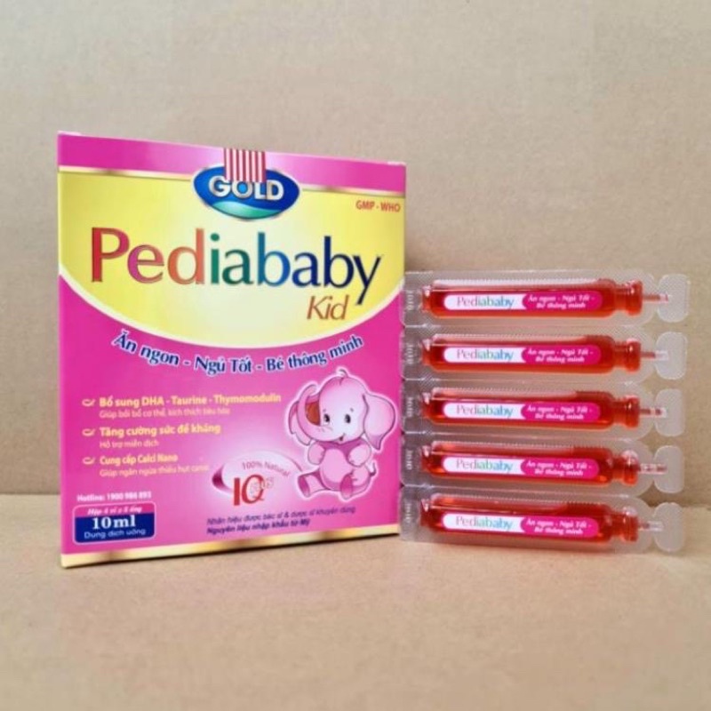 Siro Pediababy Kid - hỗ trợ tiêu hóa cho bé ăn ngon ngủ tốt - tăng cường đề kháng - Hộp 20 ống Pedia