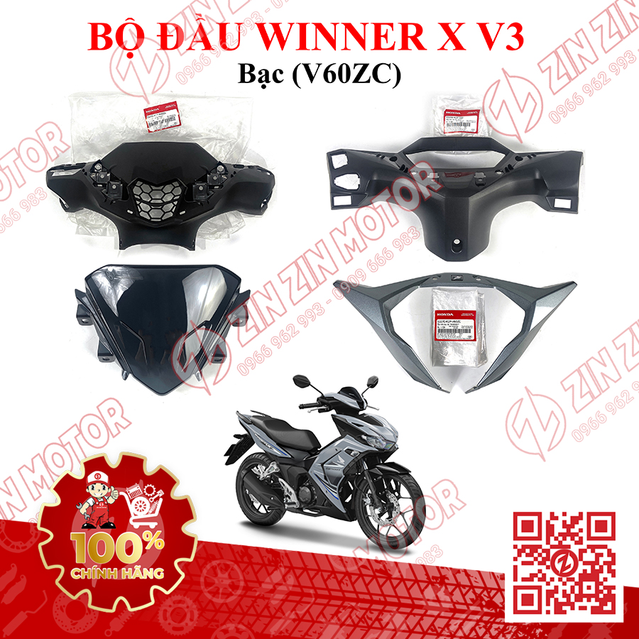 Bộ Ốp Đầu Tay Lái Ốp Đầu Đèn Winner X V3 2022+ Zin Lắp Vừa Cho Winner X V2 Chính Hãng Honda - ZINZIN