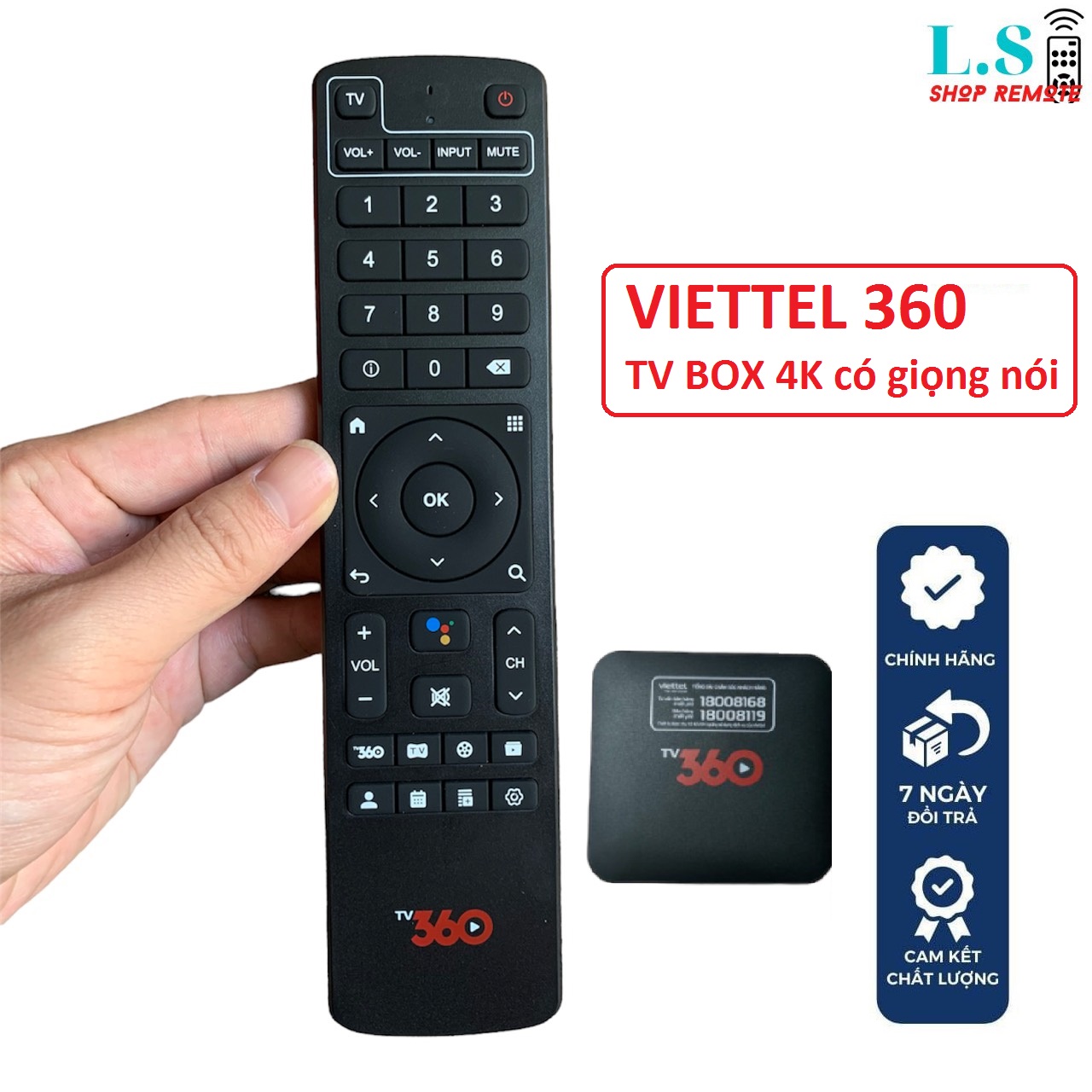 Điều khiển viettel Smart TV BOX Android 4k có giọng nói chính hãng remote TV 360 truyền hình kỹ thuật số viettel zin New