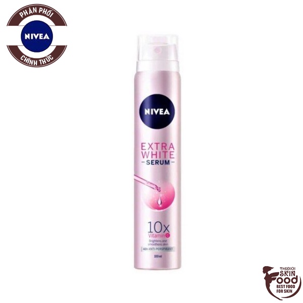 Xịt Khử Mùi Trắng Mịn Nivea Extra White Serum Spray 100Ml