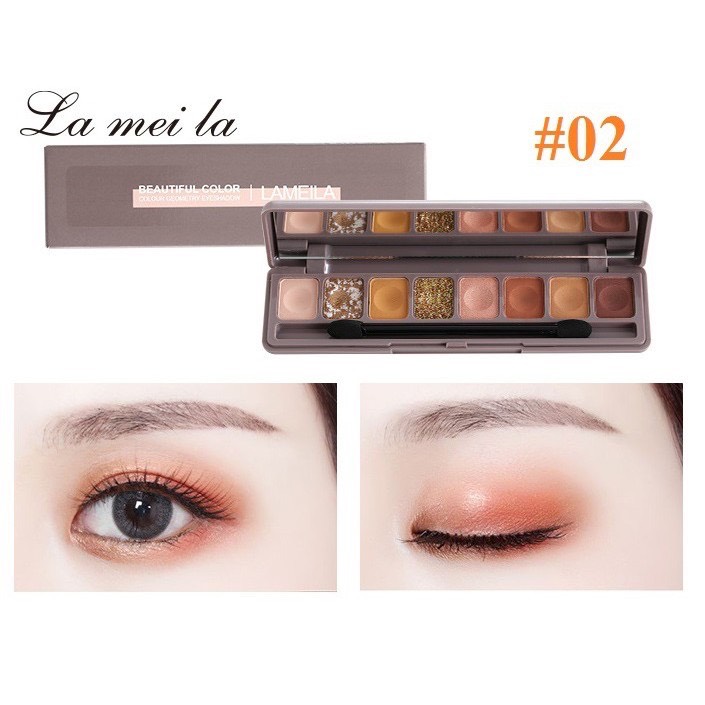 [HCM]Bảng Phấn Mắt 8 Ô Kim Tuyến Nhũ Lì Chính Hãng Lameila Tông Màu Hot