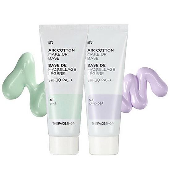 [Hcm][Hàng Chuẩn Auth] Kem Lót Kiềm Dầu Và Hiệu Chỉnh Tone Da The Face Shop Air Cotton Make Up Base Spf30 Pa++ 35G