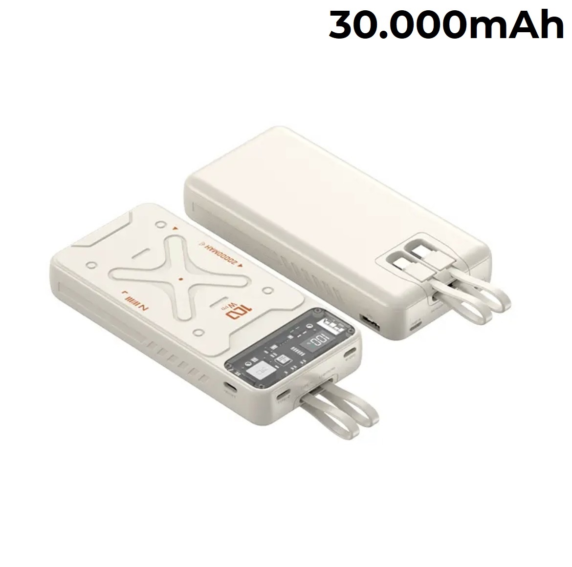 Sạc dự phòng 20000mah 30000mah Gutek DX169 sạc nhanh 100w dung lượng pin lớn có sẵn dây sạc cho nhiề