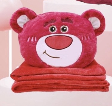 Chăn Gối văn phòng Gối Kèm chăn Gối có mền bên trong hình DU DU tròn đáng yêu cho bé học bán trú ngủ