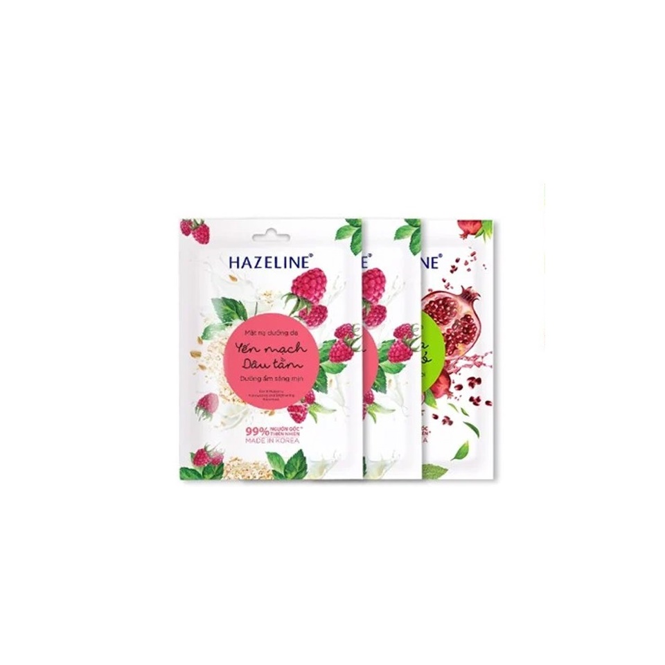 Combo Mặt Nạ Dưỡng Ẩm Hazeline Sáng Mịn Tự Nhiên 20Gx4