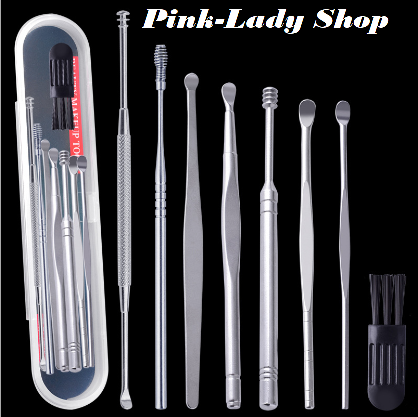 Bộ lấy ráy tai 8 món bằng inox cao cấp dành cho cho bé ( trẻ em) /người lớn.