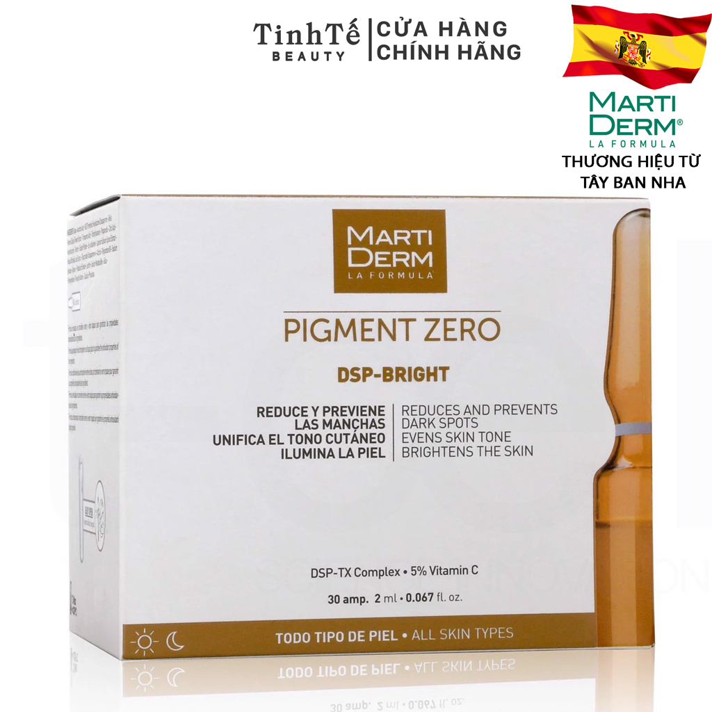 Ampoule Dưỡng Sáng Đều Màu Da Giảm Đốm Sắc Tố - Martiderm Pigment Zero Dsp Bright (2Ml X 30 Ống)