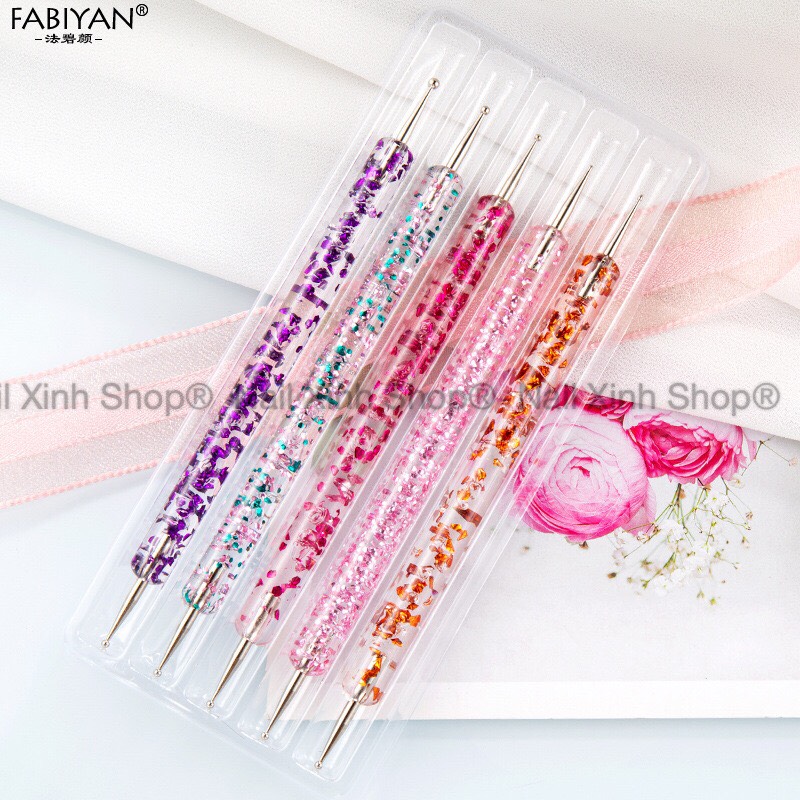 Bộ 5 sản phẩm chấm bi đủ size to đến nhỏ  bộ chấm bị dụng cụ hỗ trợ nail chuyên nghiệp
