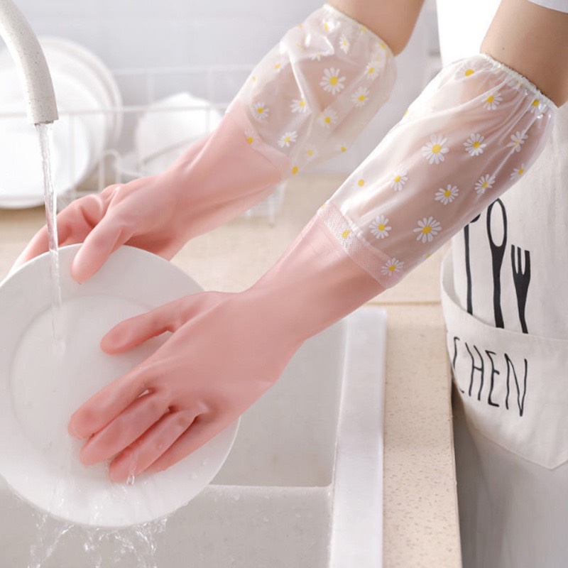 Găng tay cao su siêu dai rửa bát rửa chén mỏng nhẹ dễ dùng không mùi cao su không rách