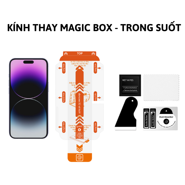 [IPHONE] Kính Cường Lực tự dán MAGIC BOX lưới bảo vệ loa KINGKONG - Kính cao cấp cho đủ dòng lph X 11 12 13 14 15 Samsung S23 Ultra