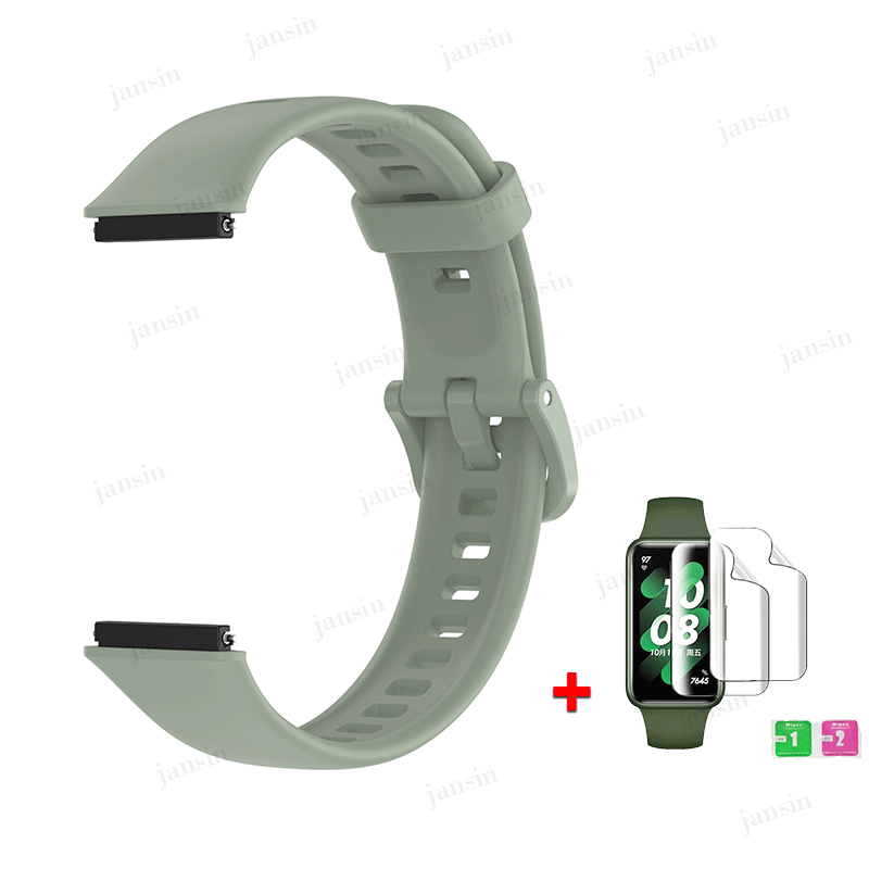 Dây đeo silicon cho Huawei Band 10 9 8 7 Dây đeo có màng bảo vệ màn hình Dây đeo thay thế cho dây đe