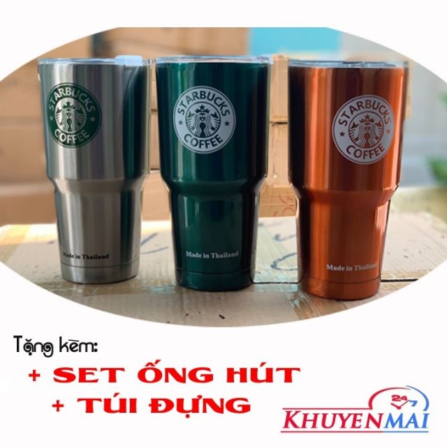 Bình Giữ Nhiệt Cao Cấp Tặng Ồng Hút Túi Cọ Rửa