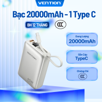 Vention Sạc Dự Phòng 20000mAh - Công Nghệ Sạc Nhanh 45W PD PPS Dây Sạc USB-C Tích Hợp Thiết Kế Mini - Bảo Hành Chính Hãng 12 Tháng