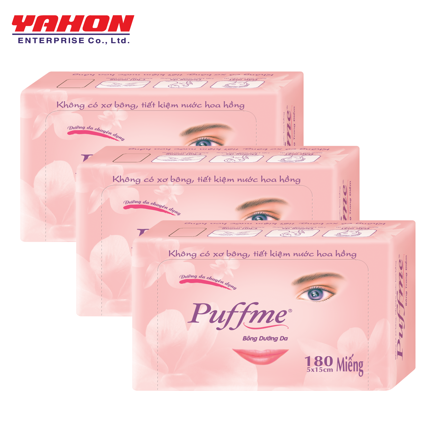 Bộ 3 Bông Dưỡng Da Puffme Airlaid 180 Miếng