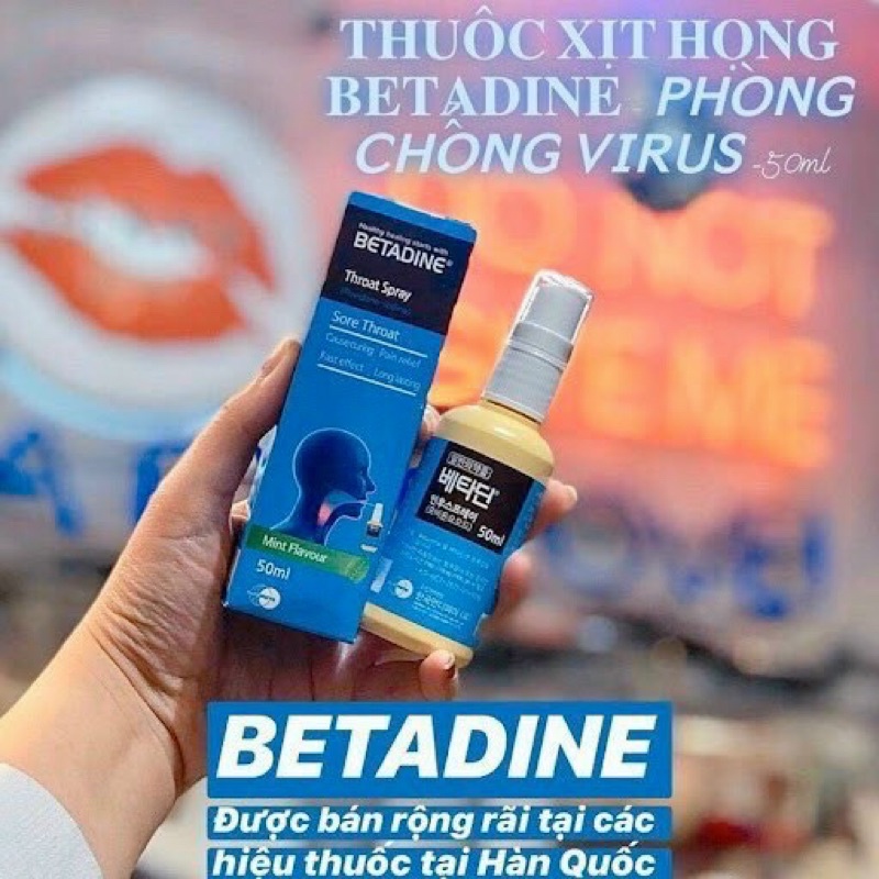 [Hcm]Xịt Họng Và Súc Miệng Betadine Hàn Quốc Chính Hãng 50Ml