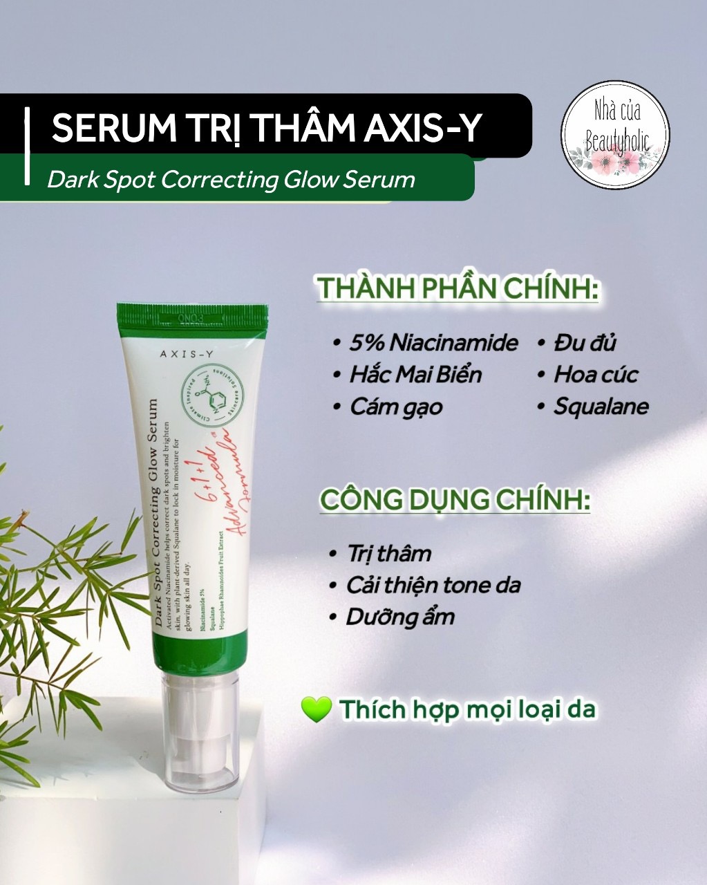 [Hcm][Nhacuabeautyholic] Tinh Chất Giảm Thâm Mụn Axis - Y Dark Spot Correcting Glow Serum